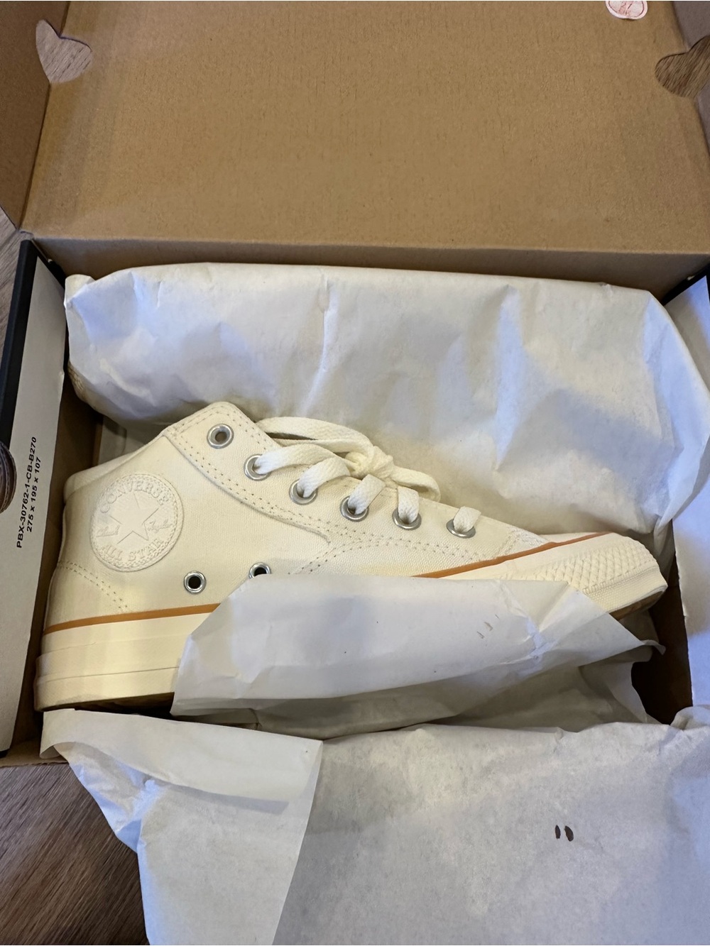 Converse Madison High Top Sneakers - Cream with Tan Stripe